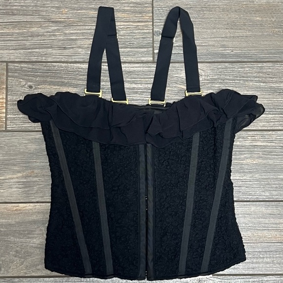 NWT $178 HAH Free People Seams Like A Princess Corset Small Top Noir Black Lace - Picture 6 of 16